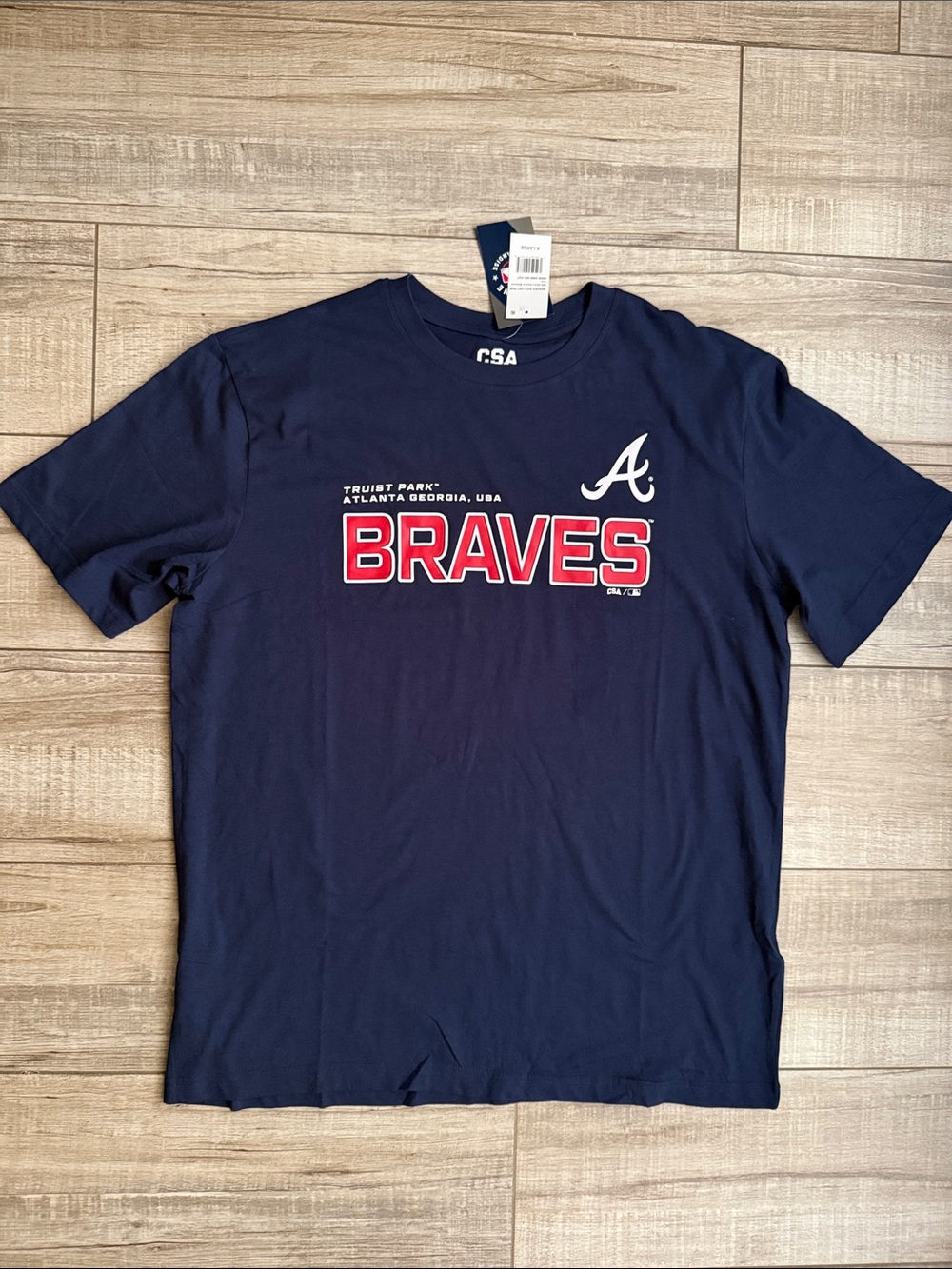 NWT Atlanta Braves MLB Graphic Tee - XL (Navy Blue) 3D Rubberized Lettering